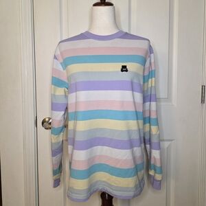 Teddy Fresh Pastel Striped Long Sleeve Crewneck
